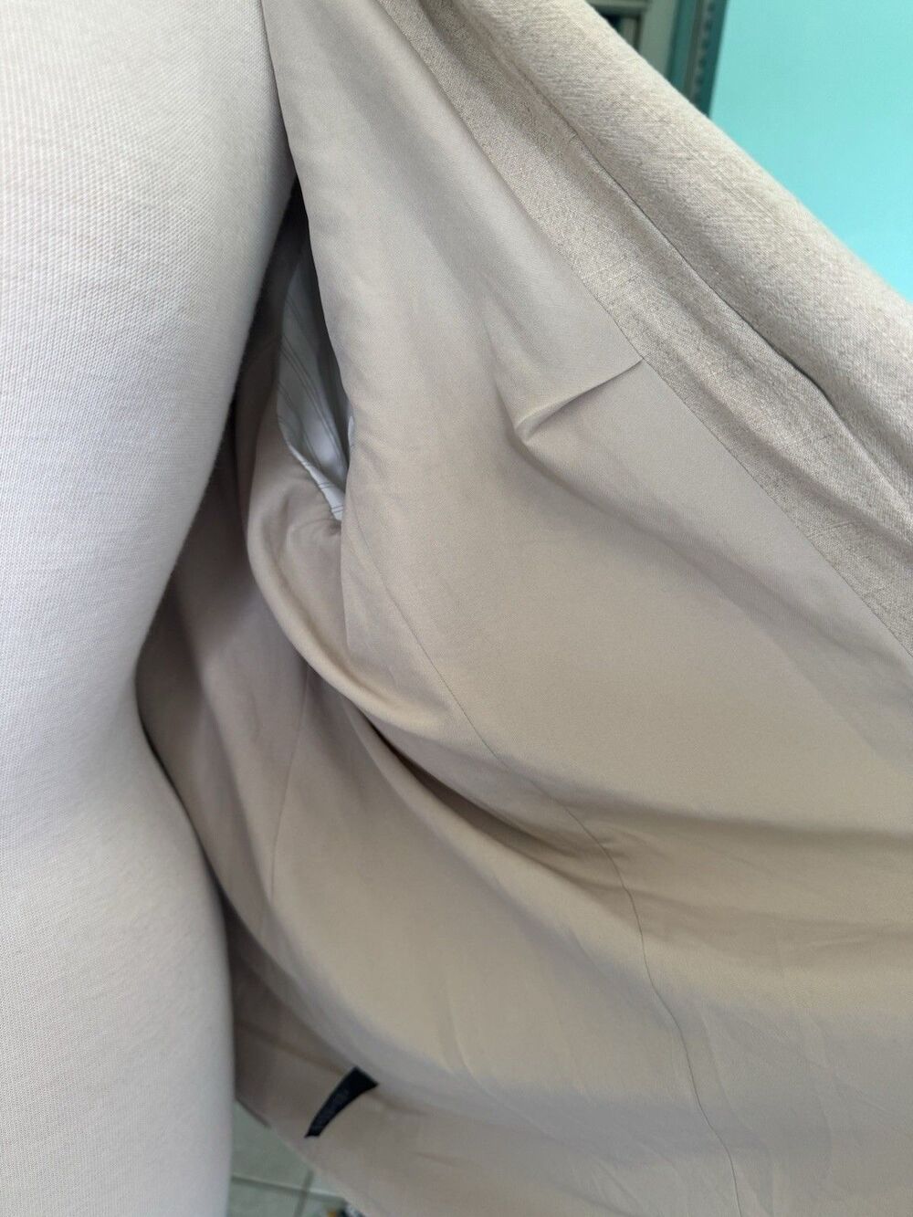 Simply Vera Wang XL Linen Comfort Blazer Camel Neutral Jacket Cooling Fabric - Picture 7 of 9